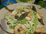 えびとにらの中華炒め　Lobster and Chinese stir-frying of leek
